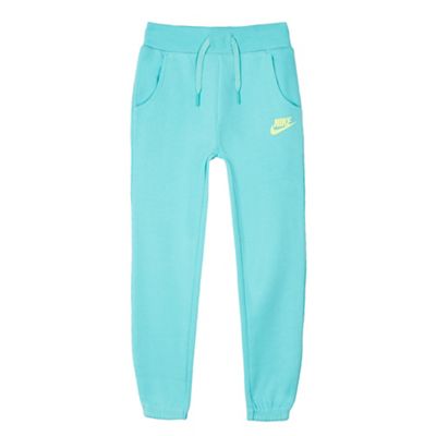 Nike Girls' turquoise logo print sweatpants